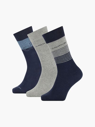 Calvin Klein Táskák & Kiegészítők HU048222 | Calvin Klein Logo Crew Férfi Zokni Sötétkék